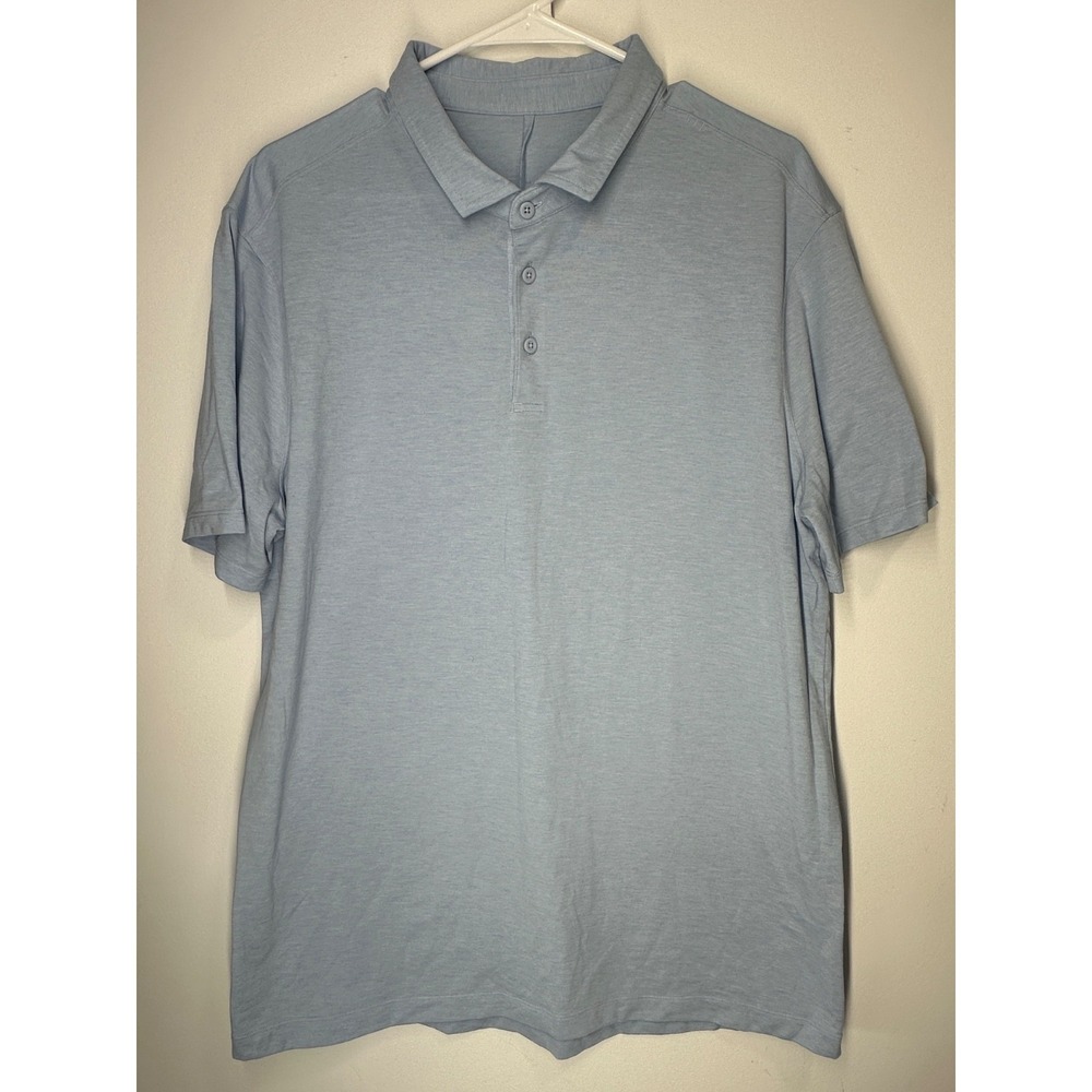 Lululemon Evolution Polo Shirt Blue Performance Soft Lightweight - Medium
